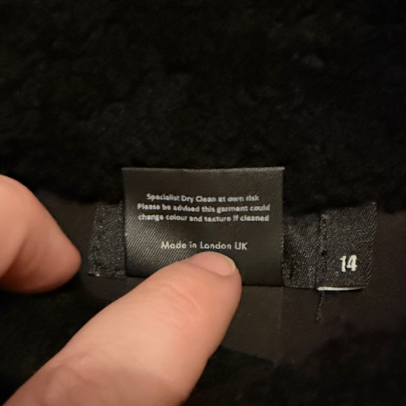 ME+EM 2022 Genuine Sheepskin Shearling Leather Reversible Moto Jacket - Picture 9 of 10